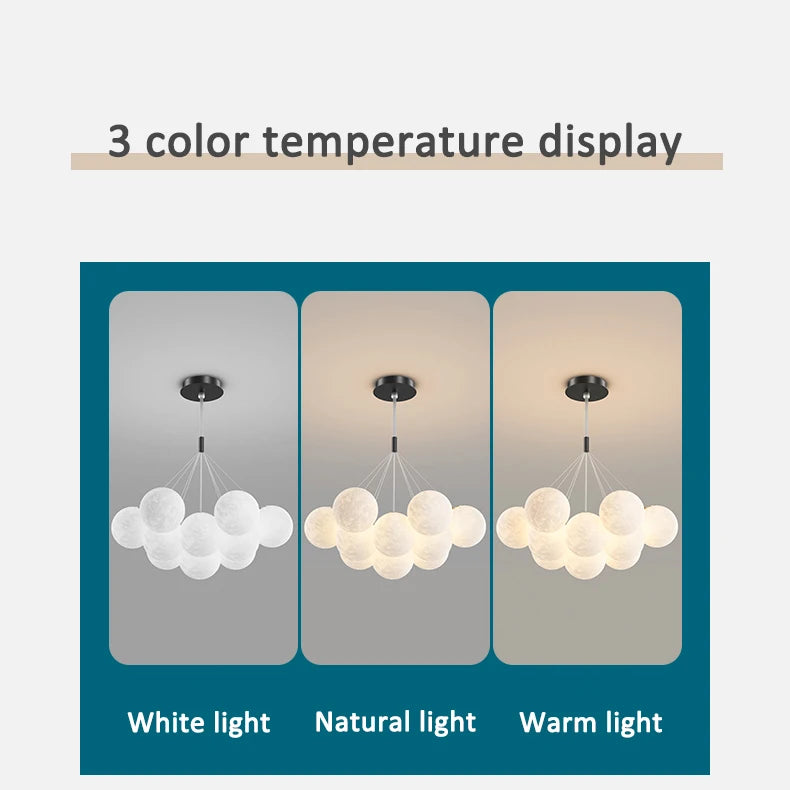 Children Chandelier Lights for Bedroom Living Room Lighting Modern Bubble Pendant Lamps 3D Printing Moon Sconces Remote Control