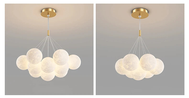 Children Chandelier Lights for Bedroom Living Room Lighting Modern Bubble Pendant Lamps 3D Printing Moon Sconces Remote Control