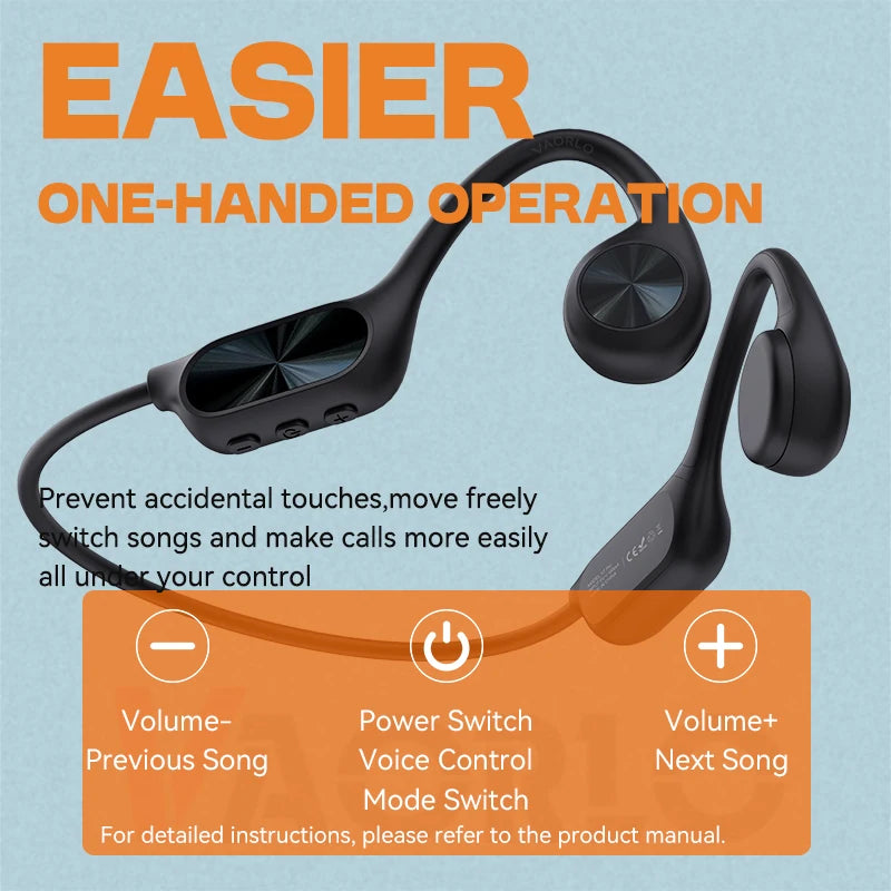 Bone Conduction Headphone Bluetooth 5.4+(32G)MP3 Bass Smart Voice Wireless Headset IPX8 Waterproof Swimming Earphone Multipoint