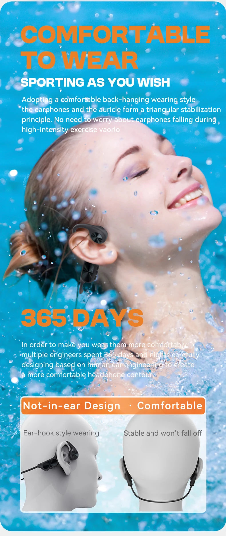 Bone Conduction Headphone Bluetooth 5.4+(32G)MP3 Bass Smart Voice Wireless Headset IPX8 Waterproof Swimming Earphone Multipoint